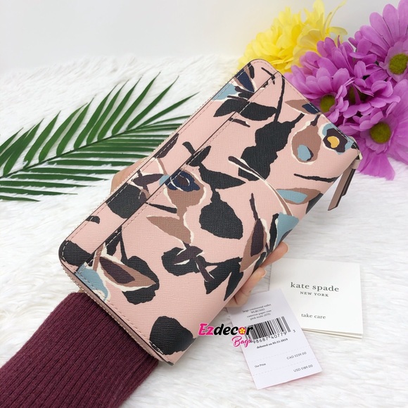 NWT Kate Spade Cameron Paper Rose Large Wallet - Picture 2 of 8